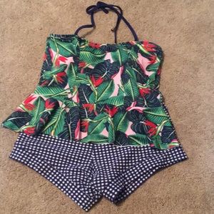 Lime Ricki swim tank and boyshorts